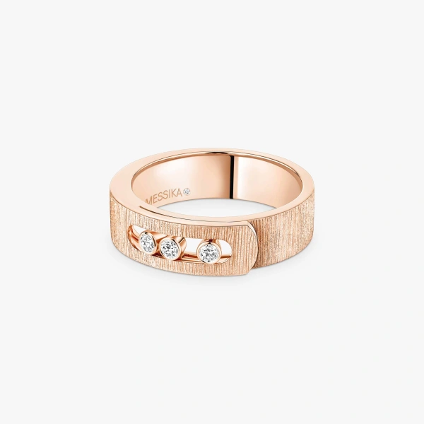 Messika Move Noa Chiseled Ring in 18K Pink Gold, Small Model | Fine Rings | Coveti