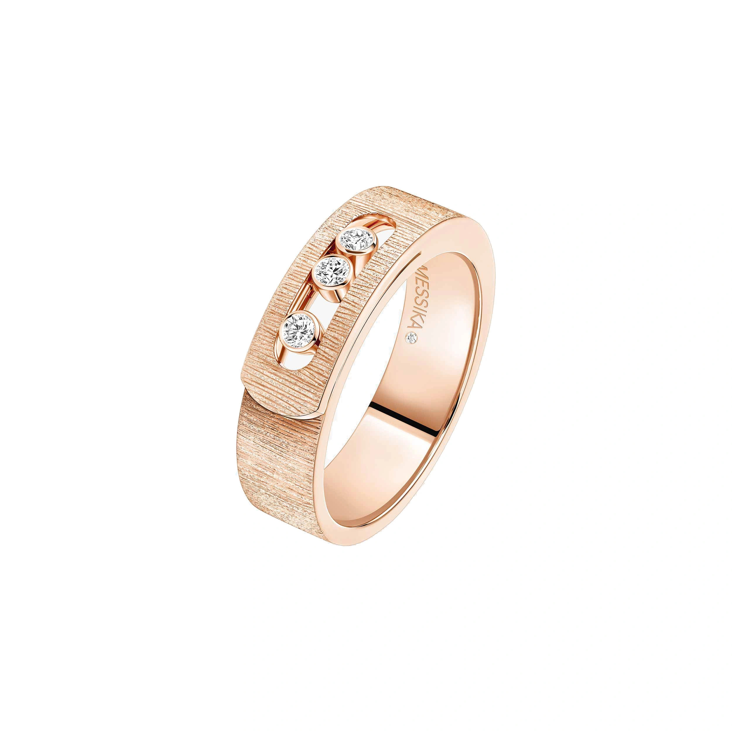 Messika Move Noa Chiseled Ring in 18K Pink Gold, Small Model Messika Move Noa Chiseled Ring in 18K Pink Gold, Small Model | Fine Rings | Coveti