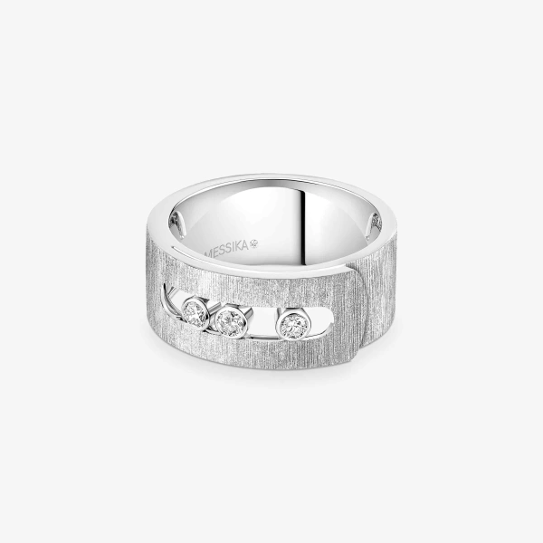 Messika Move Noa Chiseled Ring in 18K White Gold, Large Model | Fine Rings | Coveti