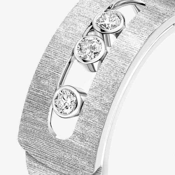 Messika Move Noa Chiseled Ring in 18K White Gold, Large Model | Fine Rings | Coveti