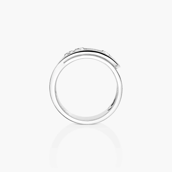Messika Move Noa Chiseled Ring in 18K White Gold, Large Model | Fine Rings | Coveti