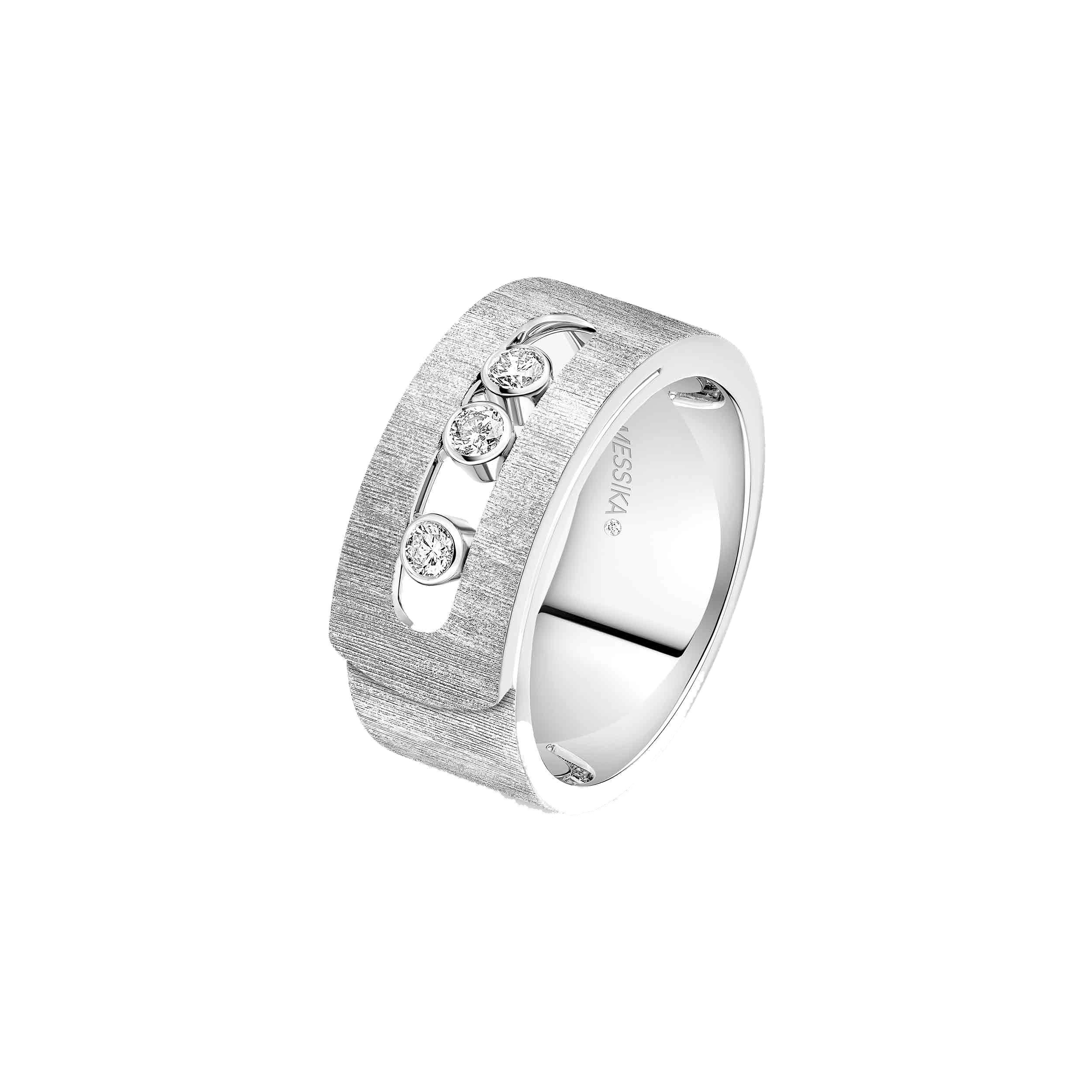 Messika Move Noa Chiseled Ring in 18K White Gold, Large Model Messika Move Noa Chiseled Ring in 18K White Gold, Large Model | Fine Rings | Coveti