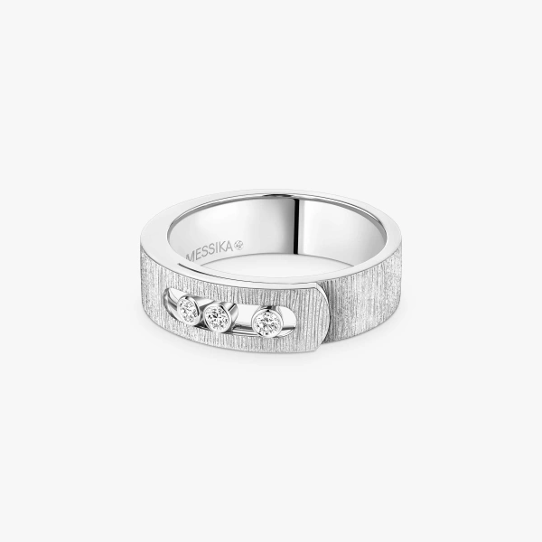 Messika Move Noa Chiseled Ring in 18K White Gold, Small Model | Fine Rings | Coveti
