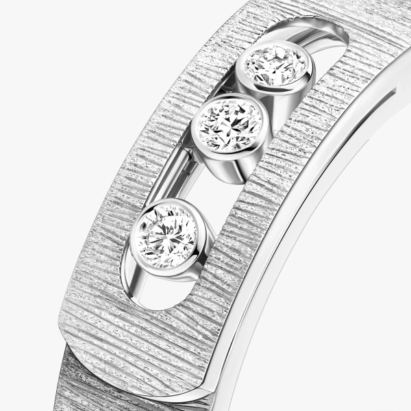 Messika Move Noa Chiseled Ring in 18K White Gold, Small Model | Fine Rings | Coveti