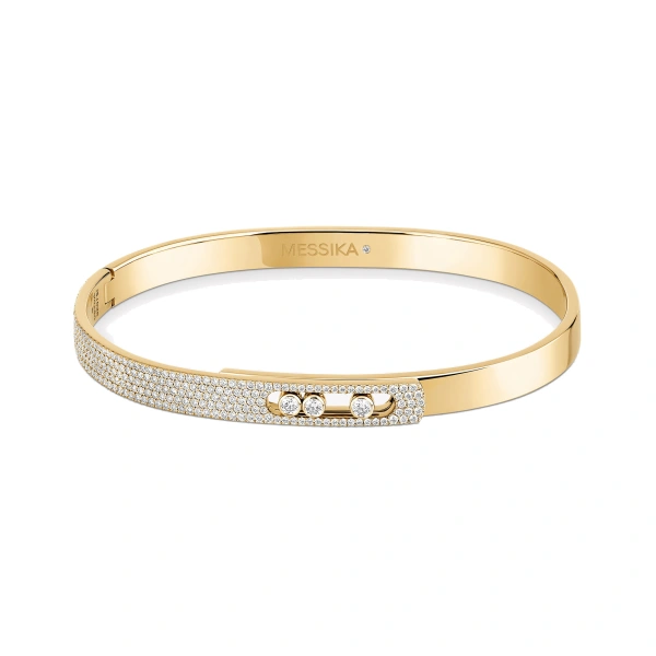 Move Noa Half Pave Bracelet in 18K Yellow Gold, Small Model