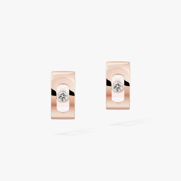 Messika Move Noa Hoop Earrings in 18K Pink Gold | Fine Earrings | Coveti