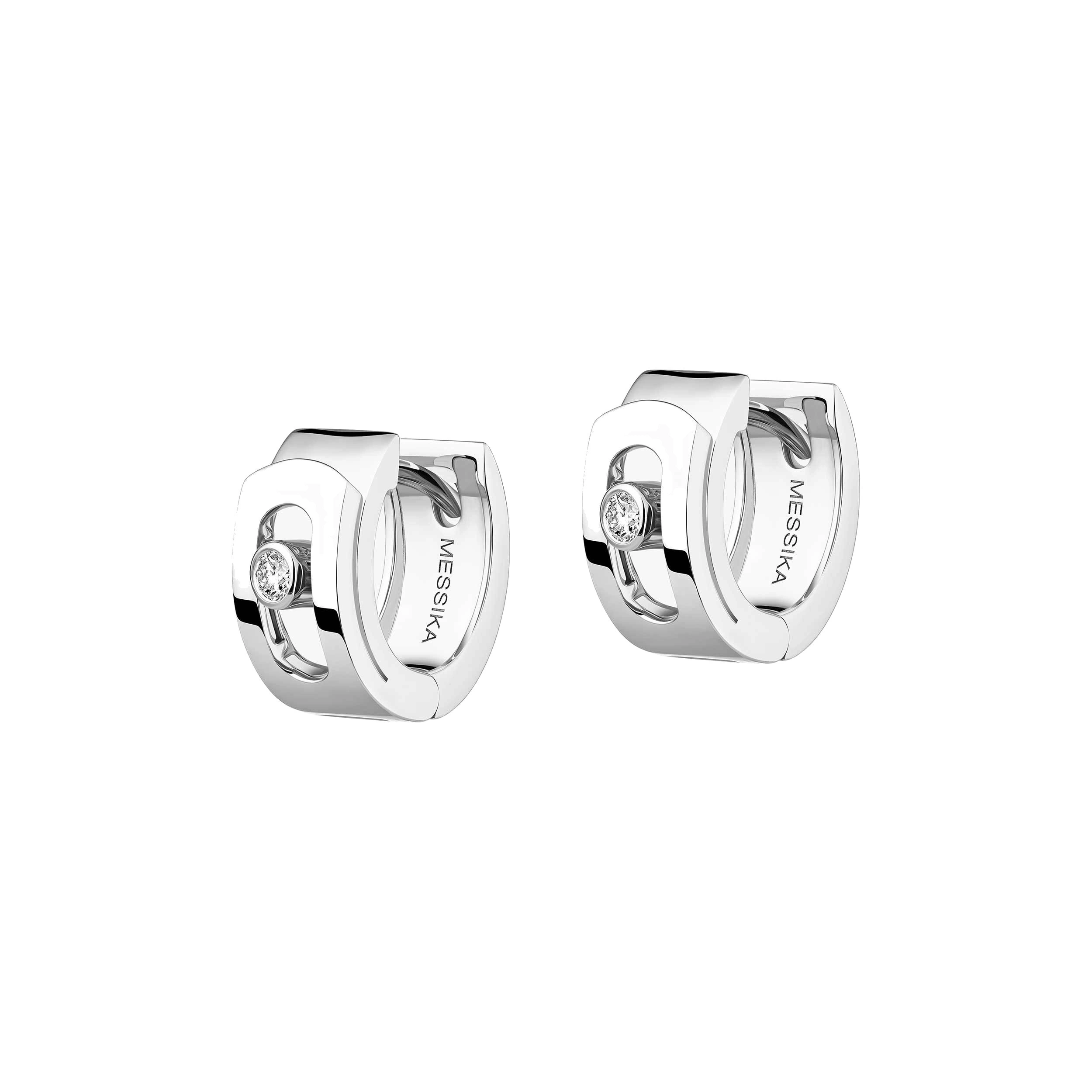 Messika Move Noa Hoop Earrings in 18K White Gold Messika Move Noa Hoop Earrings in 18K White Gold | Fine Earrings | Coveti