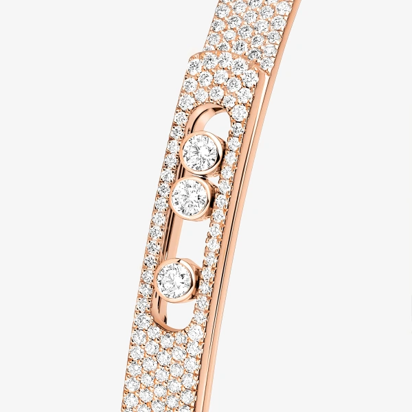 Messika Move Noa Pave Bracelet in 18K Pink Gold, Small Model | Fine Bracelets | Coveti