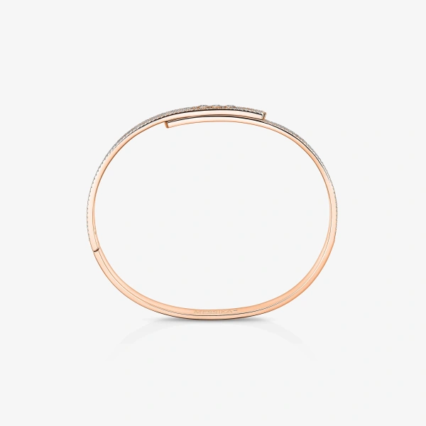 Messika Move Noa Pave Bracelet in 18K Pink Gold, Small Model | Fine Bracelets | Coveti