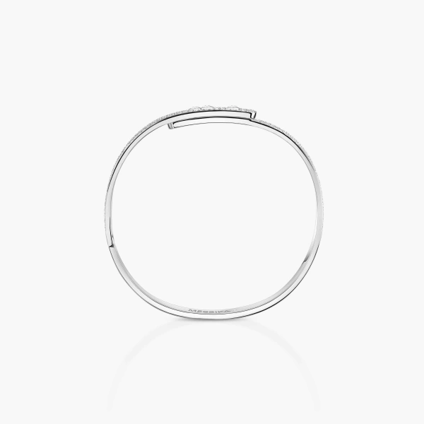 Messika Move Noa Pave Bracelet in 18K White Gold, Medium Model | Fine Bracelets | Coveti