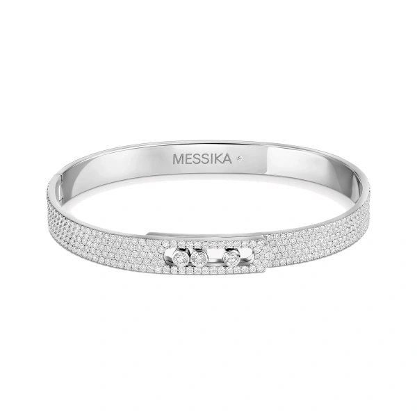 Move Noa Pave Bracelet in 18K White Gold, Medium Model
