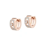 Messika Move Noa Pave Hoop Earrings in 18K Pink Gold | Fine Earrings | Coveti