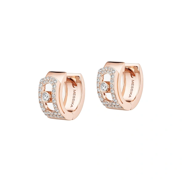 Move Noa Pave Hoop Earrings in 18K Pink Gold
