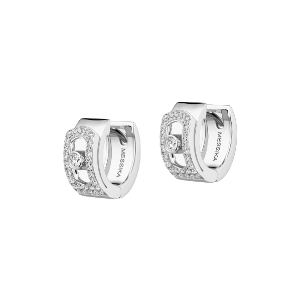 Move Noa Pave Hoop Earrings in 18K White Gold