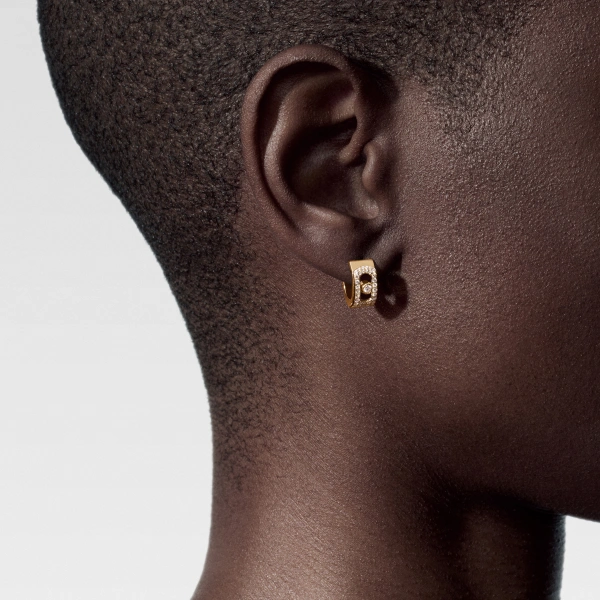 Messika Move Noa Pave Hoop Earrings in 18K Yellow Gold | Fine Earrings | Coveti