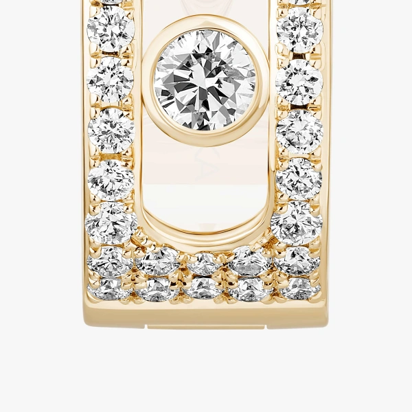 Messika Move Noa Pave Hoop Earrings in 18K Yellow Gold | Fine Earrings | Coveti