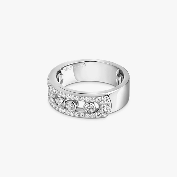 Messika Move Noa Pave Ring in 18K White Gold, Small Model | Fine Rings | Coveti
