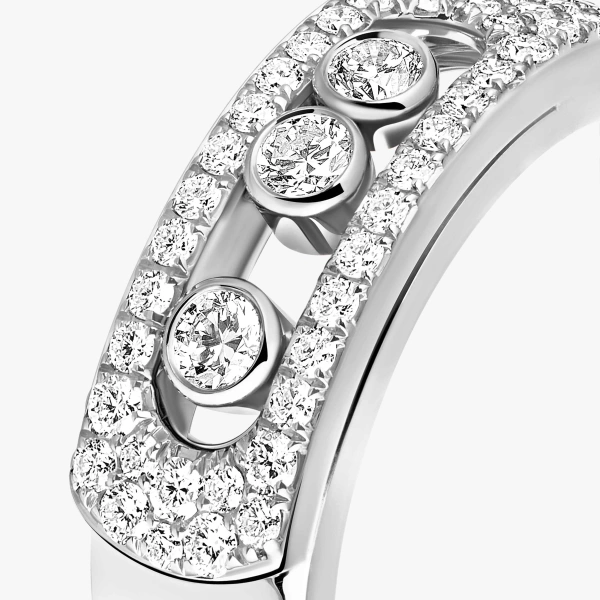 Messika Move Noa Pave Ring in 18K White Gold, Small Model | Fine Rings | Coveti