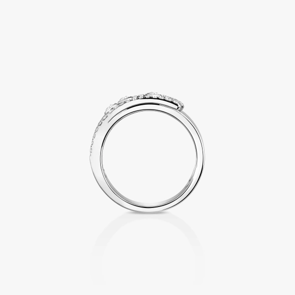 Messika Move Noa Pave Ring in 18K White Gold, Small Model | Fine Rings | Coveti