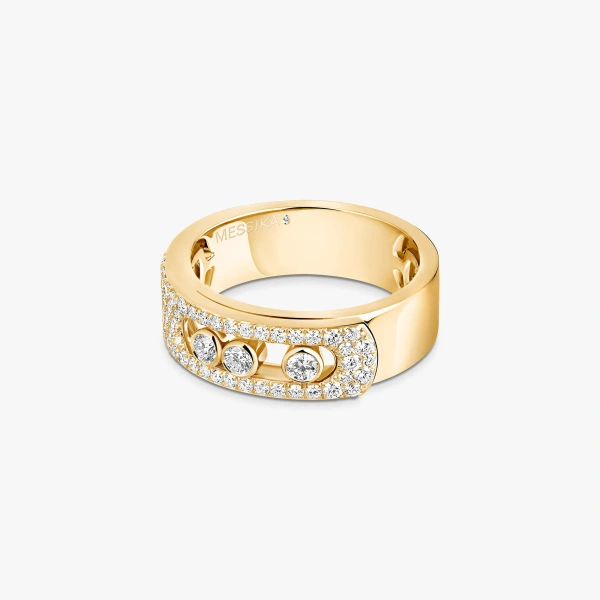 Messika Move Noa Pave Ring in 18K Yellow Gold, Small Model | Fine Rings | Coveti