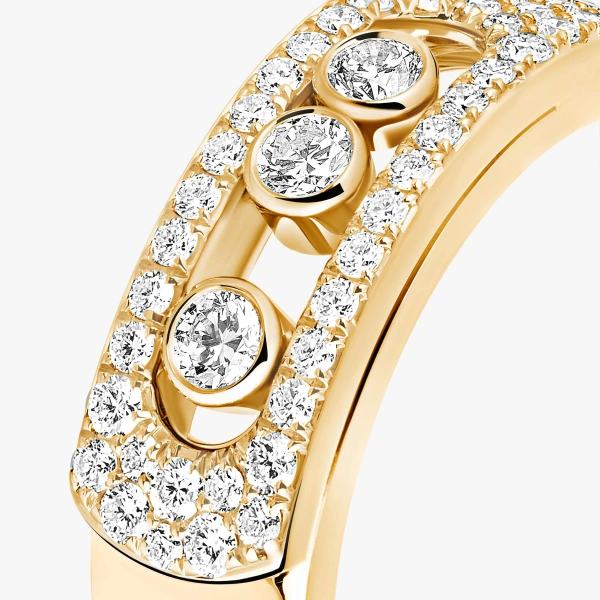 Messika Move Noa Pave Ring in 18K Yellow Gold, Small Model | Fine Rings | Coveti