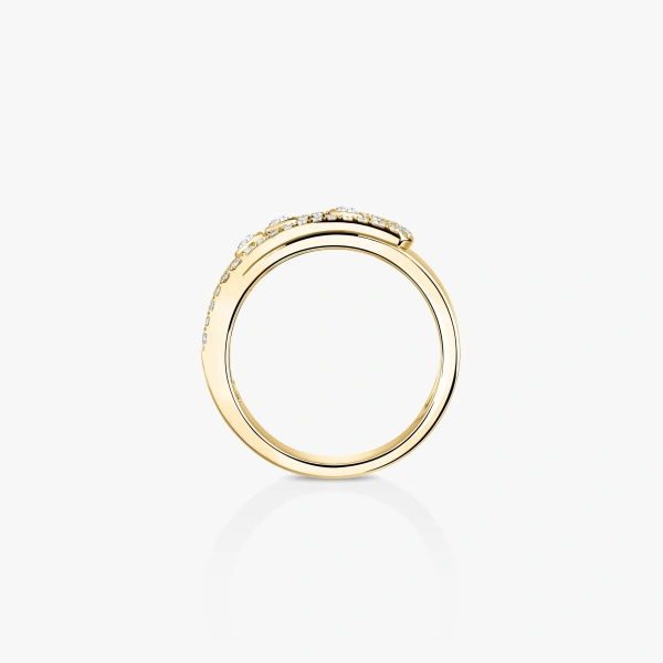 Messika Move Noa Pave Ring in 18K Yellow Gold, Small Model | Fine Rings | Coveti