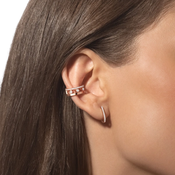 Messika Move Romane Ear Cuff in 18K Pink Gold | Fine Earrings | Coveti