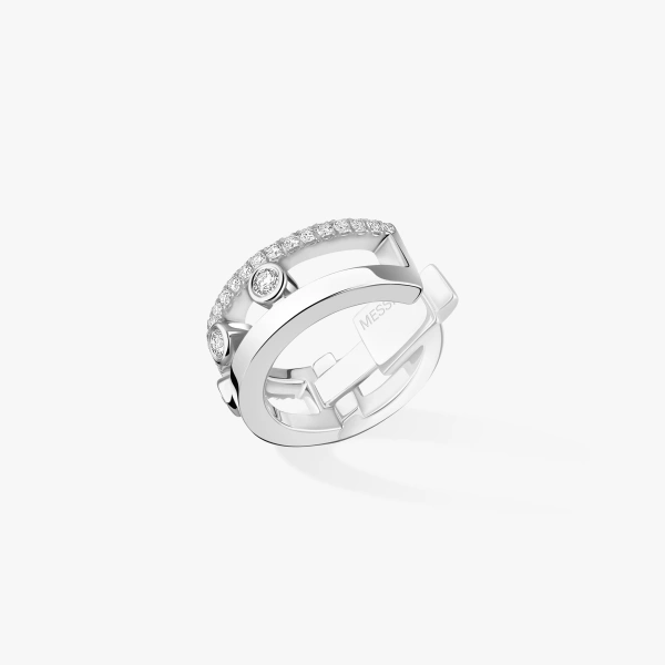Messika Move Romane Ear Cuff in 18K White Gold | Fine Earrings | Coveti