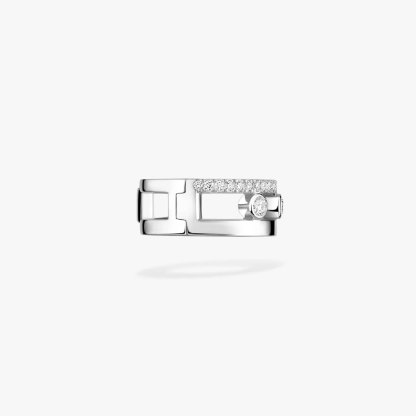 Messika Move Romane Ear Cuff in 18K White Gold | Fine Earrings | Coveti