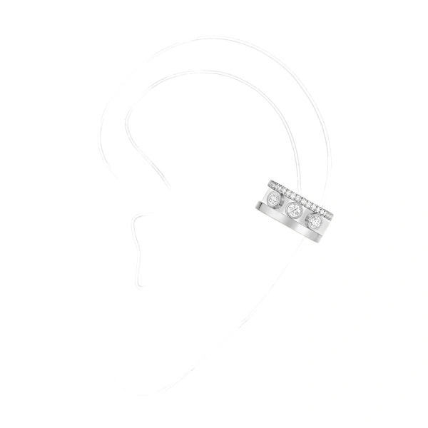 Messika Move Romane Ear Cuff in 18K White Gold | Fine Earrings | Coveti