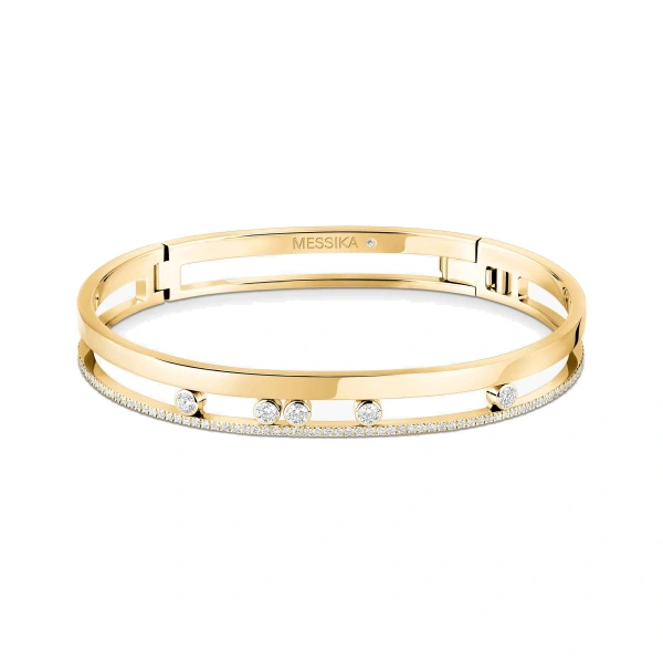 Move Romane Half Pave Bracelet in 18K Yellow Gold, Small Model