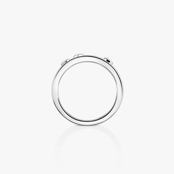 Messika Move Romane Half Pave Ring in 18K White Gold, Small Model | Fine Rings | Coveti