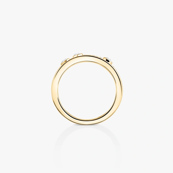 Messika Move Romane Half Pave Ring in 18K Yellow Gold, Small Model | Fine Rings | Coveti