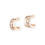 Messika Move Romane Mini Hoop Earrings in 18K Pink Gold | Fine Earrings | Coveti