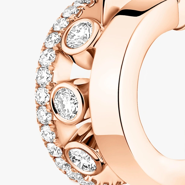Messika Move Romane Mini Hoop Earrings in 18K Pink Gold | Fine Earrings | Coveti