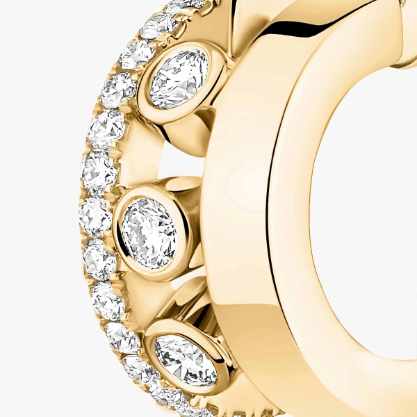 Messika Move Romane Mini Hoop Earrings in 18K Yellow Gold | Fine Earrings | Coveti