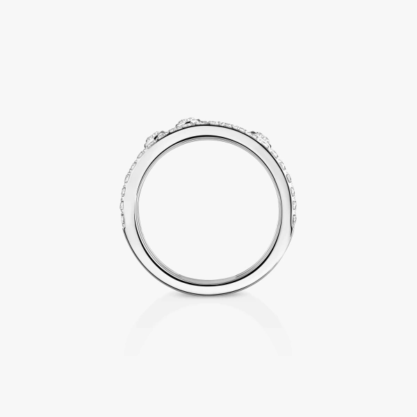 Messika Move Romane Pave Ring in 18K White Gold, Large Model | Fine Rings | Coveti