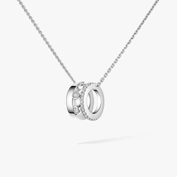Messika Move Romane Pendant Necklace in 18K White Gold, Large | Fine Necklaces | Coveti