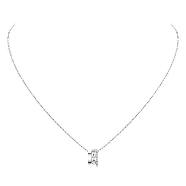 Messika Move Romane Pendant Necklace in 18K White Gold, Large | Fine Necklaces | Coveti