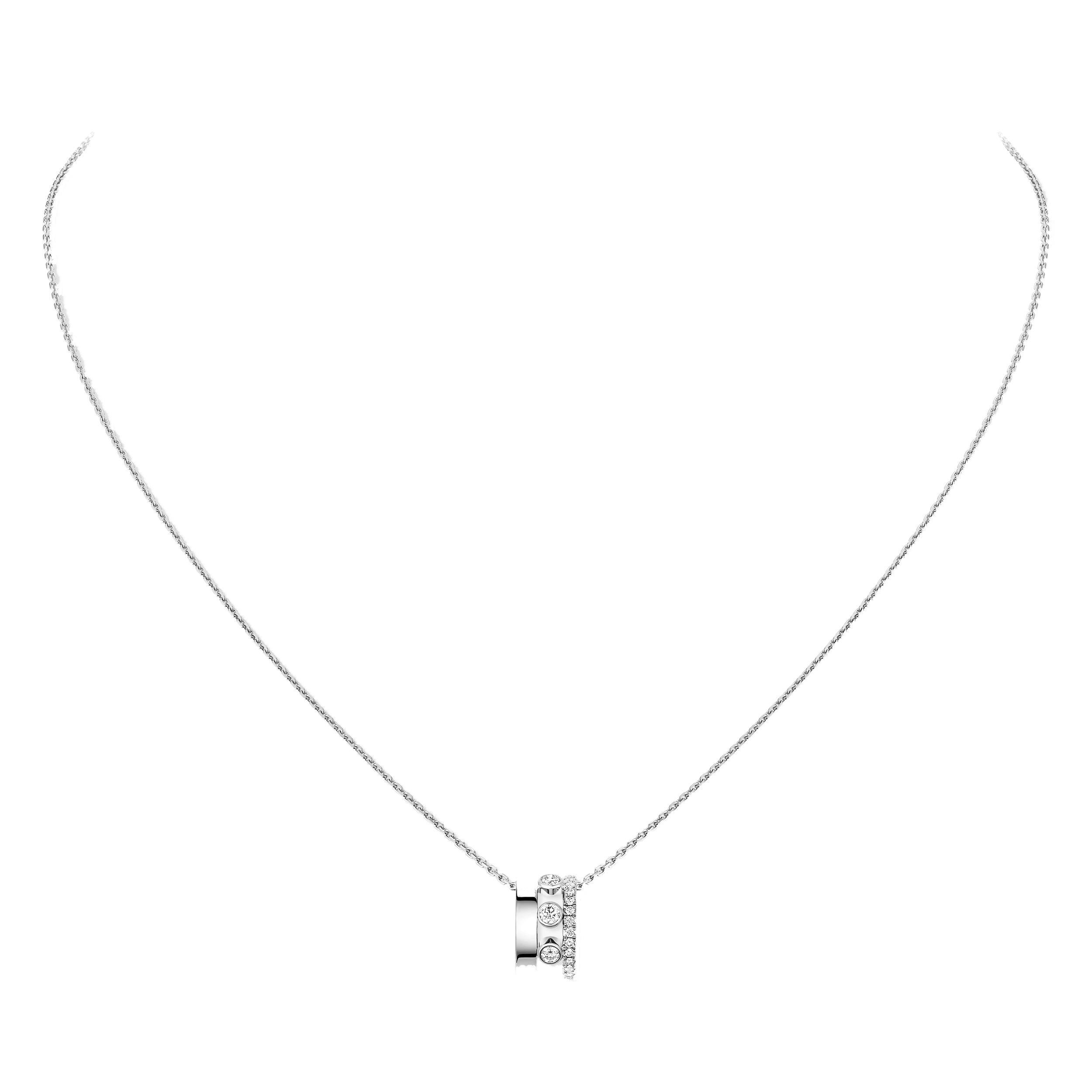 Messika Move Romane Pendant Necklace in 18K White Gold, Large Messika Move Romane Pendant Necklace in 18K White Gold, Large | Fine Necklaces | Coveti