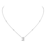 Messika Move Romane Pendant Necklace in 18K White Gold, Small Model | Fine Necklaces | Coveti