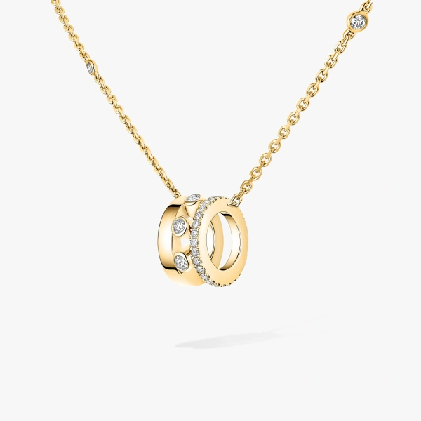 Messika Move Romane Pendant Necklace in 18K Yellow Gold, Small Model | Fine Necklaces | Coveti