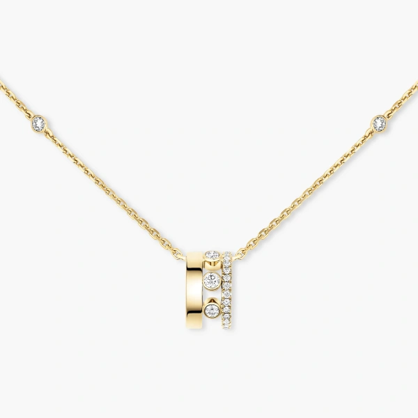 Messika Move Romane Pendant Necklace in 18K Yellow Gold, Small Model | Fine Necklaces | Coveti