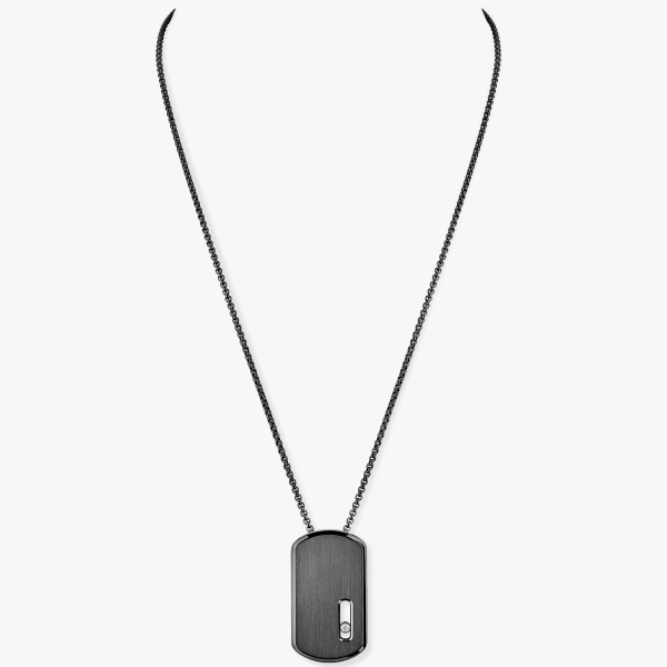 Messika Move Titanium Anthracite Pendant Necklace in Anthracite Titanium | Fine Necklaces | Coveti