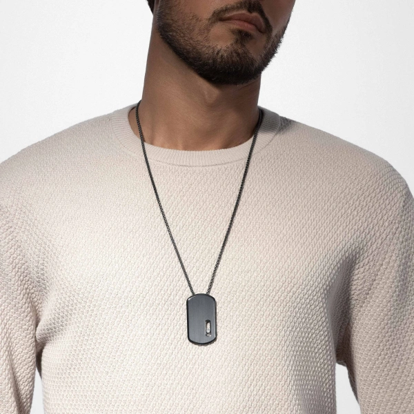 Messika Move Titanium Anthracite Pendant Necklace in Anthracite Titanium | Fine Necklaces | Coveti