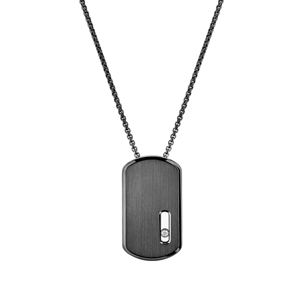 Messika Move Titanium Anthracite Pendant Necklace in Anthracite Titanium | Fine Necklaces | Coveti