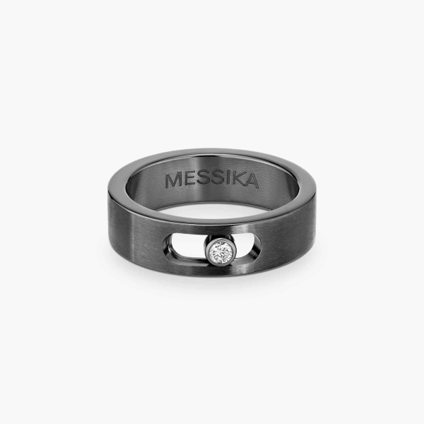 Messika Move Titanium Anthracite Ring in Anthracite Titanium | Fine Rings | Coveti
