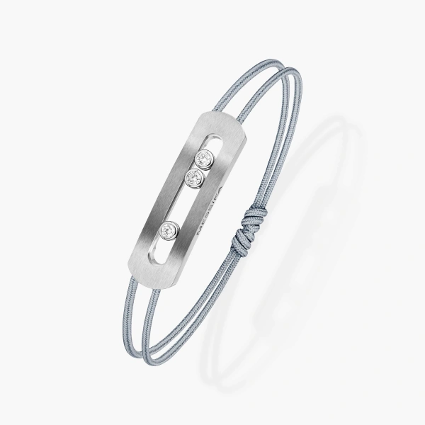 Messika Move Titanium Cord Bracelet in Natural Titanium, Medium Model | Fine Bracelets | Coveti