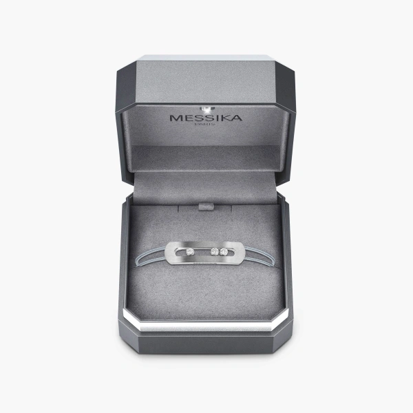 Messika Move Titanium Cord Bracelet in Natural Titanium, Medium Model | Fine Bracelets | Coveti