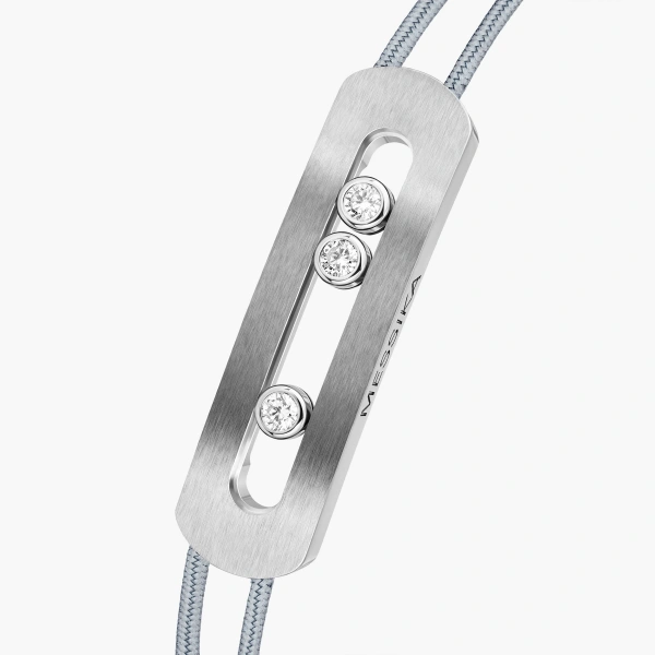 Messika Move Titanium Cord Bracelet in Natural Titanium, Medium Model | Fine Bracelets | Coveti